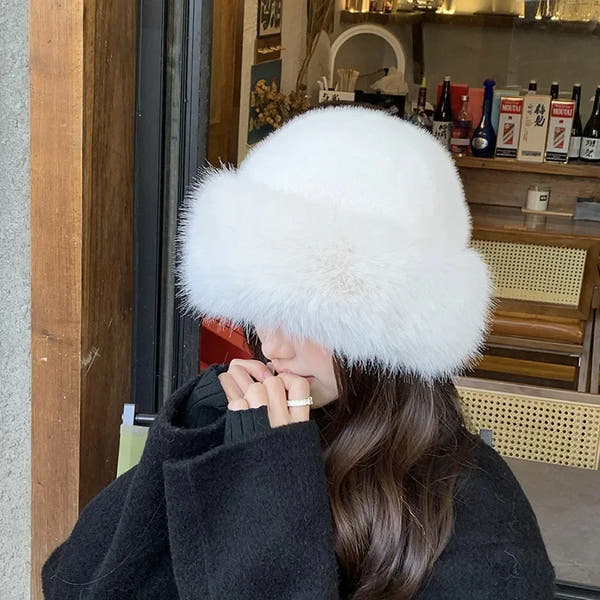 Bonnet fourrure femme