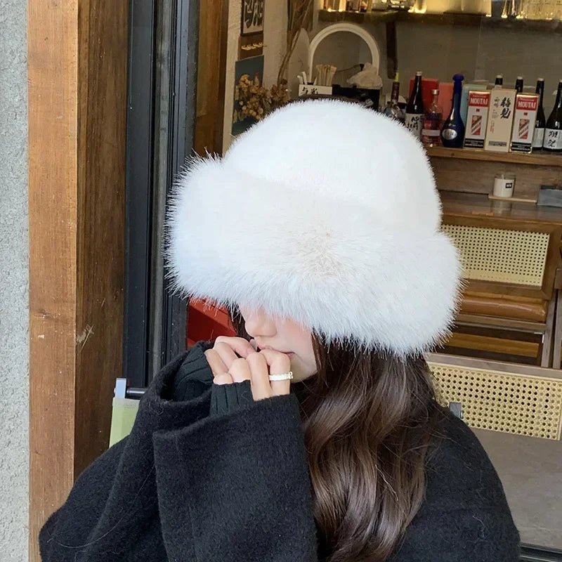 Bonnet fourrure femme