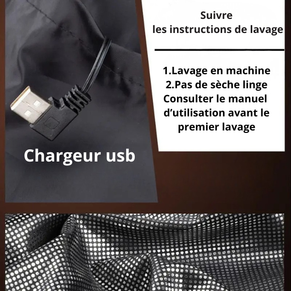 Doudoune chauffante sans manche homme